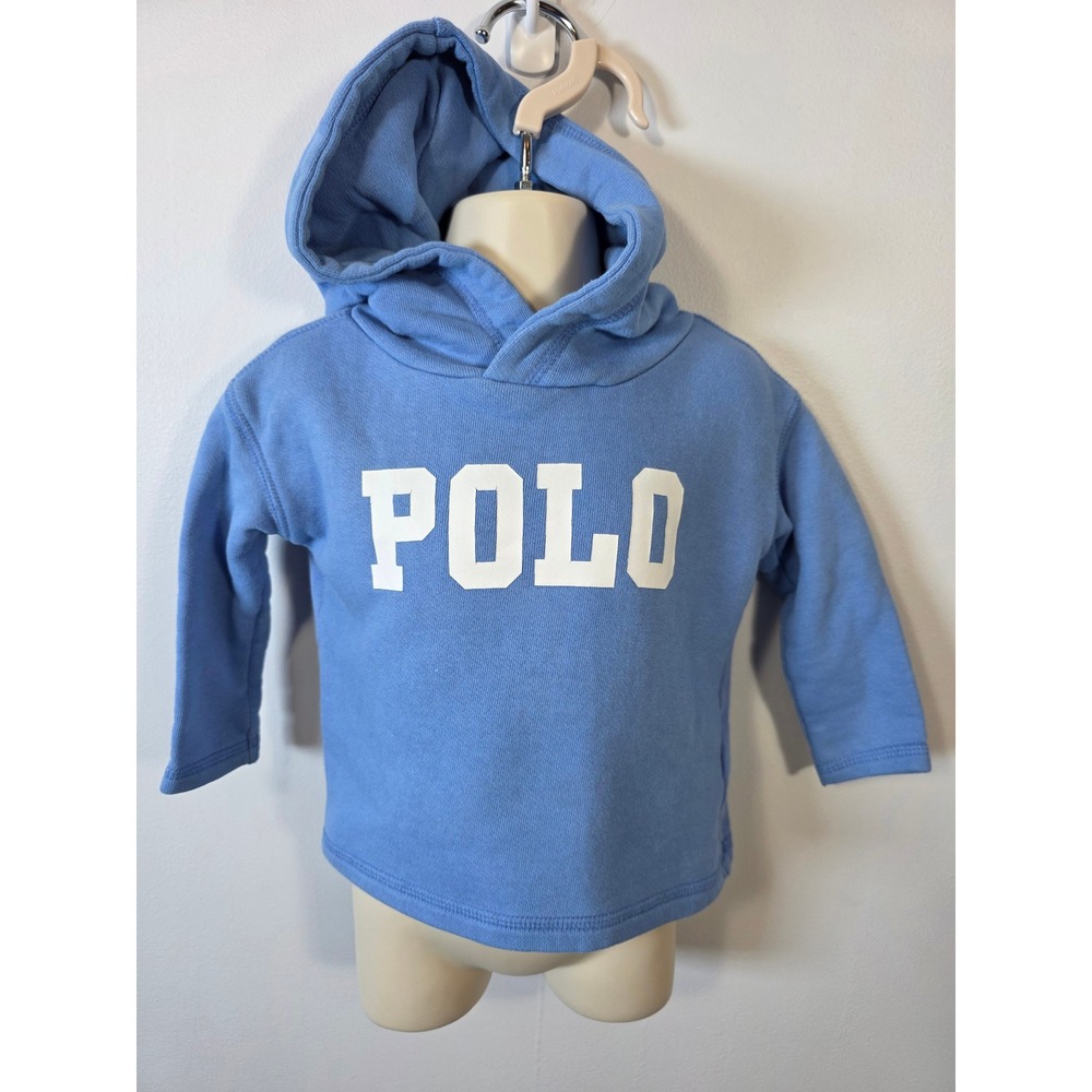 Ralph Lauren Polo Toddler Boys Light Blue Logo Pullover Hoodie 12M